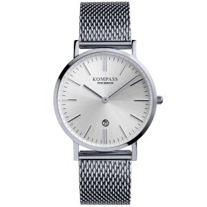 kompass nautilus ladies silver mesh strap