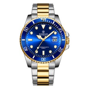 kompass oceanxplorer silver gold blue