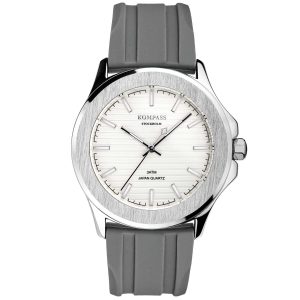 kompass riviera silver case white dial