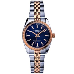 kompass santorini ladies silver rose gold blue