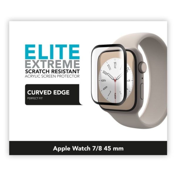 linocell elite extreme curved skärmskydd för apple watch series 7, 8 och 9 45 mm