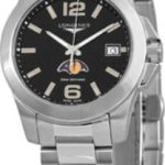 longines conquest ladies damklocka l3.381.4.58.6 svart/stål ⌀34 mm