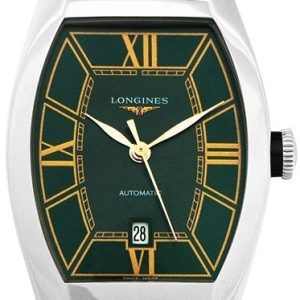 Longines Damklocka L2.142.4.06.2 Evidenza Grön/Läder 30.6x26 mm