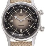 longines damklocka l3.374.4.30.2 legend diver beige/läder ⌀36 mm