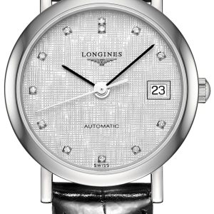 Longines Damklocka L4.309.4.77.2 Elegant Silverfärgad/Läder ⌀25.5