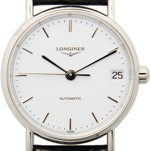 Longines Damklocka L4.322.4.12.2 Presences Vit/Läder ⌀30 mm