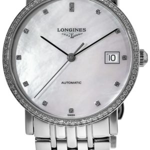 Longines Damklocka L4.809.0.87.6 Elegant Vit/Stål ⌀34.5 mm