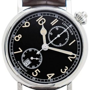 Longines Herrklocka L2.812.4.53.2 Avigation Svart/Läder ⌀41 mm