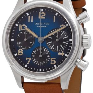 Longines Herrklocka L2.816.1.93.2 Avigation Big Eye Blå/Läder ⌀41