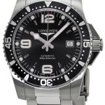 longines herrklocka l3.742.4.56.6 hydroconquest svart/stål ⌀41 mm