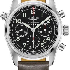 Longines Herrklocka L3.820.4.53.3 Spirit Svart/Läder ⌀42 mm