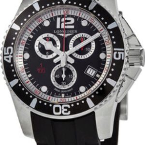 Longines Herrklocka L3.843.4.56.2 Hydroconquest Svart/Gummi ⌀47.5 mm