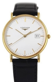 Longines Herrklocka L4.743.6.12.0 Presences Vit/Läder ⌀33.5 mm