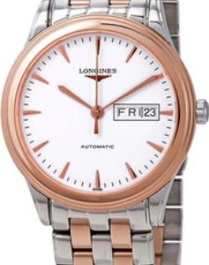 Longines Herrklocka L4.899.3.92.7 Flagship Vit/Roséguldstonat stål