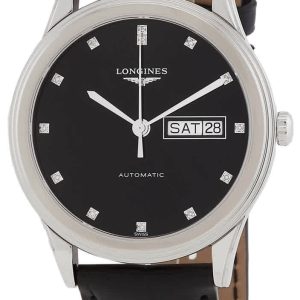 Longines Herrklocka L4.899.4.57.2 Flagship Svart/Läder ⌀38.5 mm