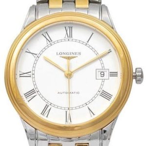 Longines Herrklocka L4.974.3.21.7 Flagship Vit/Gulguldtonat stål