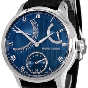 Maurice Lacroix Herrklocka MP6568-SS001-430-1 Masterpiece Blå/Läder