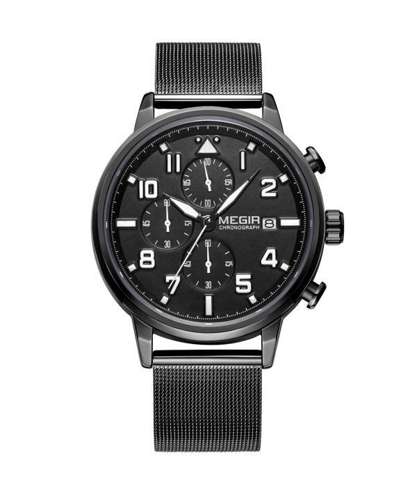 megir chrono pilot black