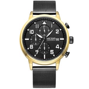 megir chrono pilot gold