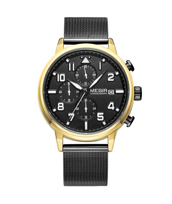 megir chrono pilot gold