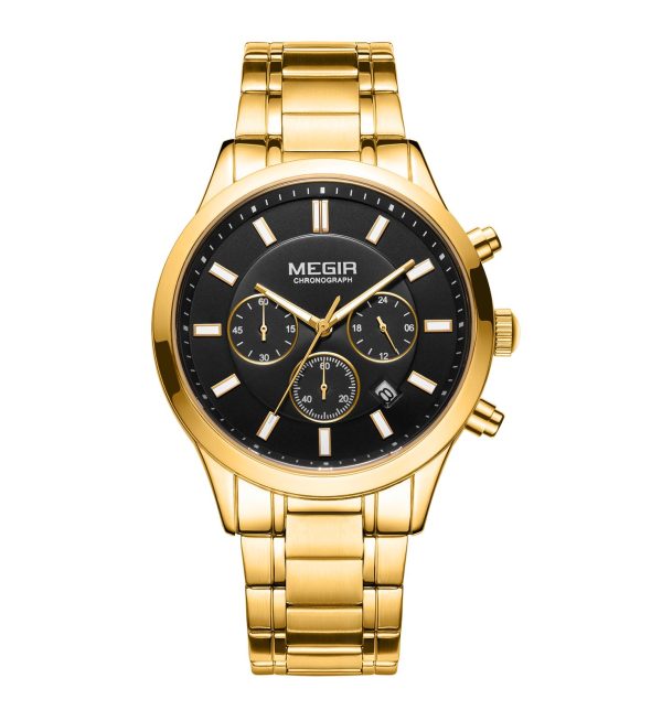 megir classic chrono gold black