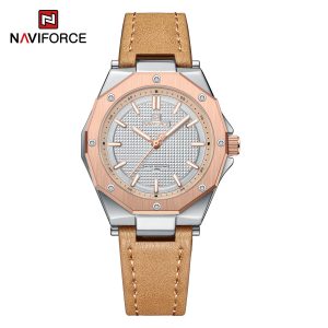 naviforce dark triad ladies rose gold brown