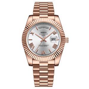 Nibosi Day-Date Roman Rose Silver