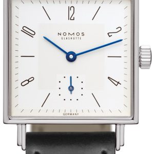 Nomos Glashütte Damklocka N-401 Tetra Vit/Läder