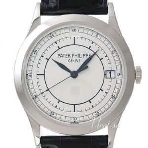 Patek Philippe Herrklocka 5296G/001 Calatrava Silverfärgad/Läder