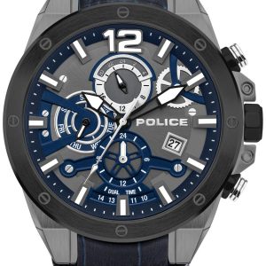 Police Herrklocka PL15711JSUB.03 Grå/Läder ⌀47 mm