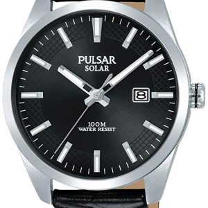 Pulsar Solar Herrklocka PX3185X1 Svart/Läder ⌀40 mm