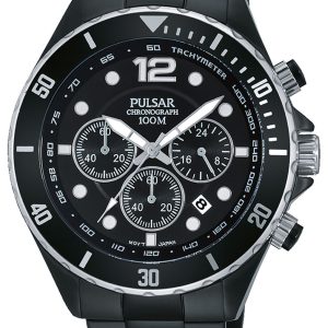 Pulsar Sport Herrklocka PT3721X1 Svart/Stål ⌀45 mm