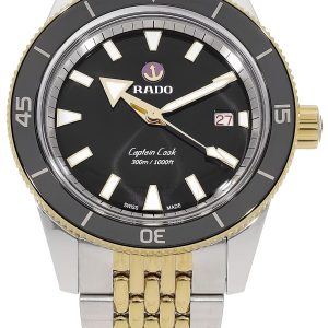 Rado Herrklocka R32138153 Captain Cook Svart/Gulguldtonat stål ⌀42