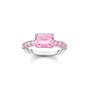 Ring rosa med kubik zirconia, 16.5