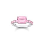 ring rosa med kubik zirconia, 18.5