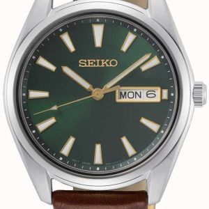 Seiko Herrklocka SUR449P1 Neo Classic Grön/Läder ⌀40.2 mm