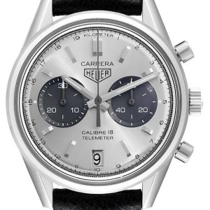 TAG Heuer Herrklocka CAR221A.FC6353 Carrera Silverfärgad/Läder ⌀39