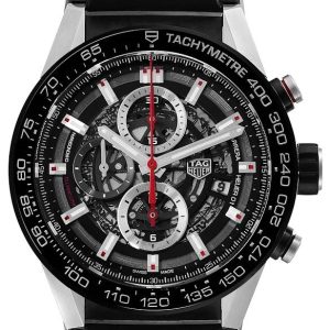 TAG Heuer Herrklocka CAR2A1Z.FT6044 Carrera Svart/Gummi ⌀45 mm