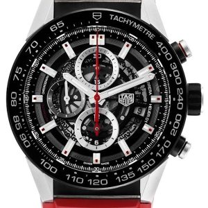 TAG Heuer Herrklocka CAR2A1Z.FT6050 Carrera Skelettskuren/Gummi ⌀45