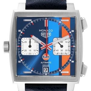 TAG Heuer Herrklocka CAW211R.FC6401 Monaco Blå/Läder