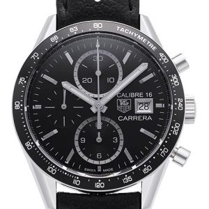 TAG Heuer Herrklocka CV201AJ.FC6357 Carrera Svart/Läder ⌀41 mm