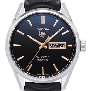 TAG Heuer Herrklocka WAR201C.FC6266 Carrera Svart/Läder ⌀41 mm