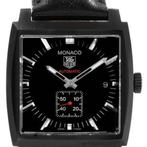 TAG Heuer Herrklocka WW2119.FC6338 Monaco Svart/Läder 37x37 mm