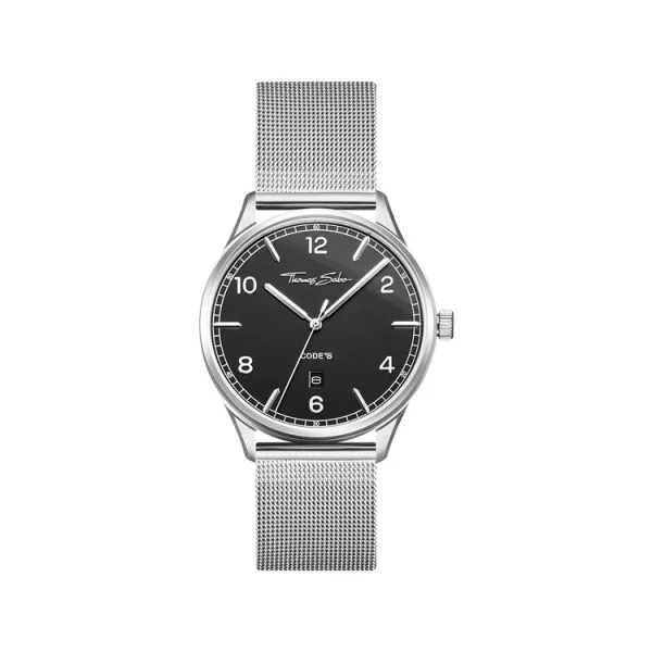 thomas sabo - klocka code ts silver/svart 40 mm