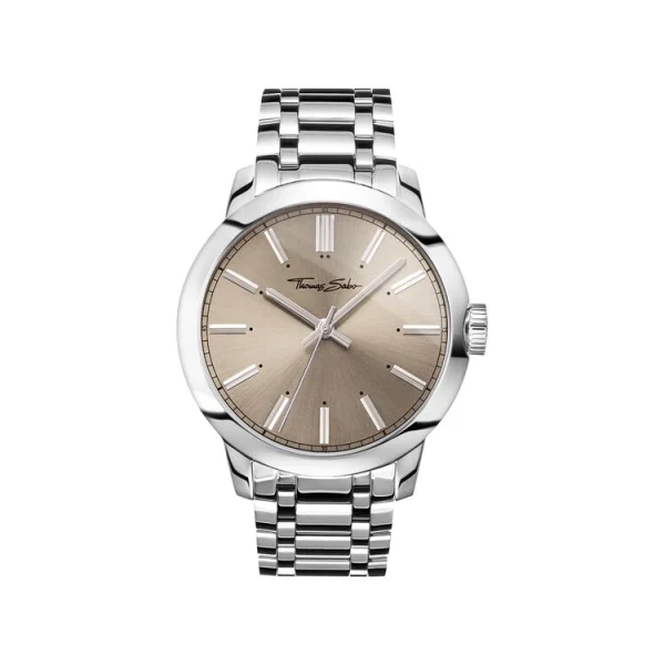 thomas sabo - klocka rebel at heart stål/taupe 46 mm
