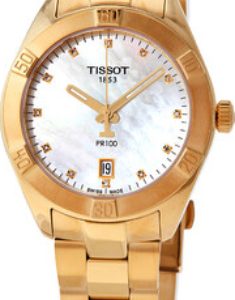 Tissot Damklocka T101.910.33.116.01 Pr 100 Vit/Gulguldtonat stål