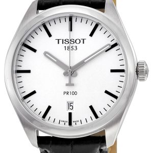 Tissot Herrklocka T101.410.16.031.00 PR 100 Gent Silverfärgad/Läder