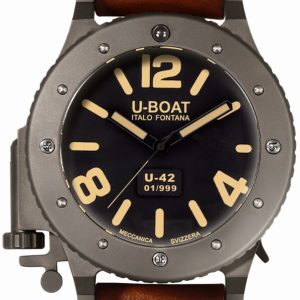 U-Boat Herrklocka 6157 U-42 Svart/Läder ⌀53 mm