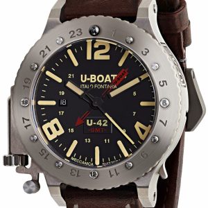 U-Boat Herrklocka 8095 U-42 Svart/Läder ⌀50 mm