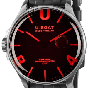 U-Boat Herrklocka 8465/B Darkmoon Svart/Gummi ⌀44 mm